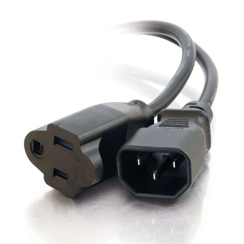 C2G Legrand - C2G Monitor Power Cord, 18 AWG Monitor Cable, Black Computer Cord, 3 Foot Short Extension Cord, 1 Count, C2G 03132 - TAA Compliant - Image 1